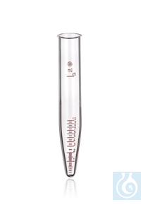 Centrifuge tubes, long conical bottom, 25 ml, Ø 24 x H 150 mm, graduated, with rim, Simax®...